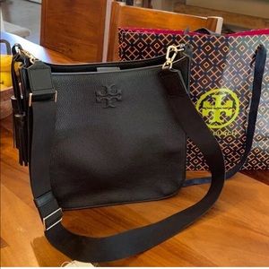 Tory Burch Thea Tassel Web Larger Crossbody Shoulder Bag